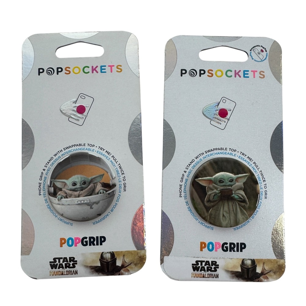 NWT *Set of 2* Popsockets Star Wars Mandarlorian Baby Yoda Grogu Phone Stand